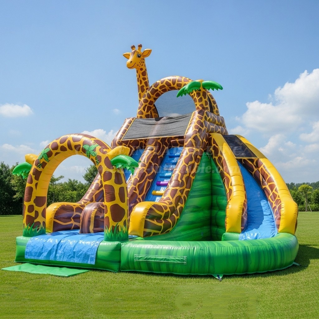 T8-8456 Giraffe Theme Inflatable Water Slide