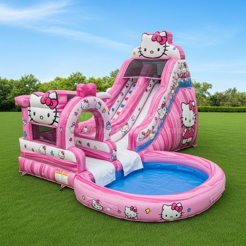 T8-8623 Hello Kitty Theme Inflatable Water Slide