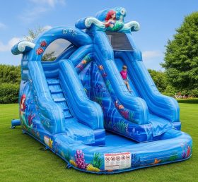 T8-8479 Mermaid Theme Inflatable Water Slide