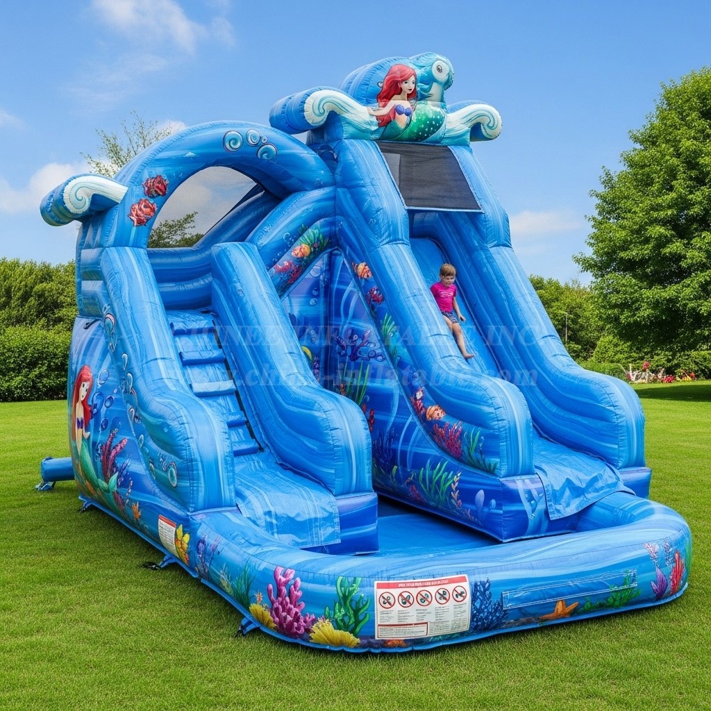 T8-8479 Mermaid Theme Inflatable Water Slide
