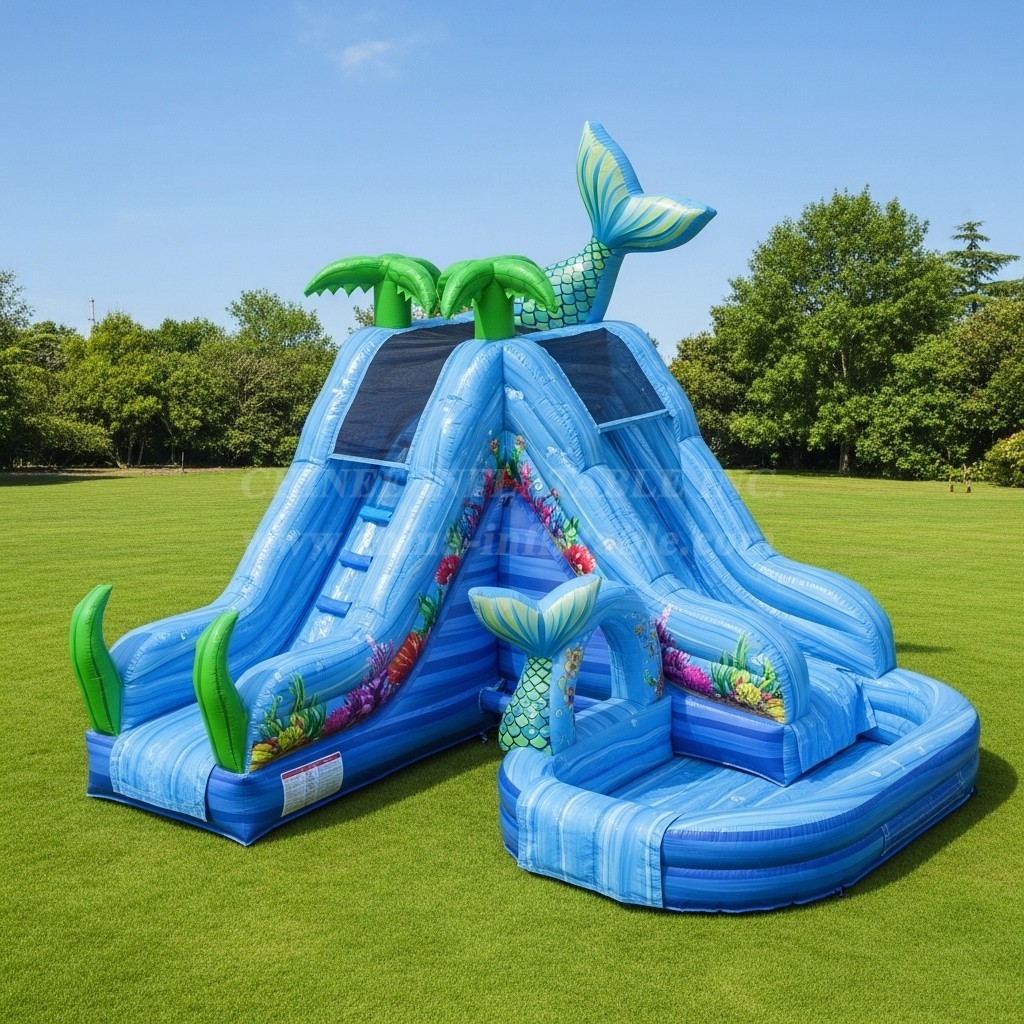 T8-8480 Mermaid Theme Inflatable Water Slide