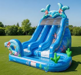 T8-8640 Mermaid Theme Inflatable Water Slide