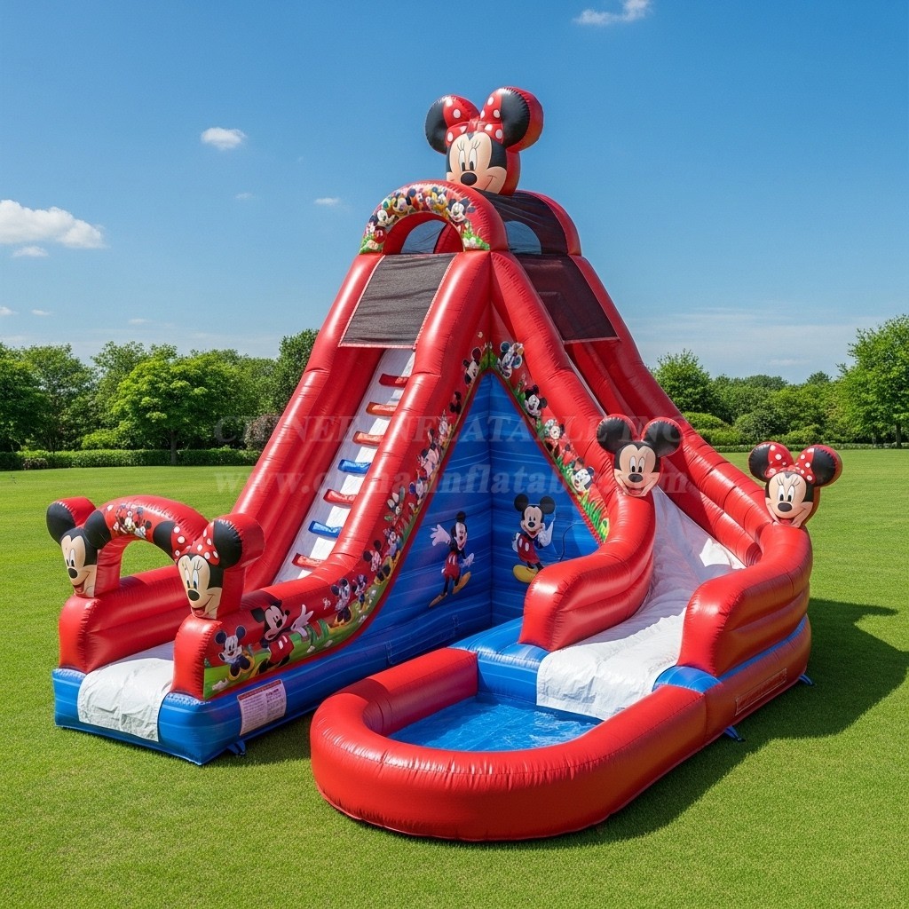 T8-8481 Mickey & Minnie Theme Inflatable Water Slide
