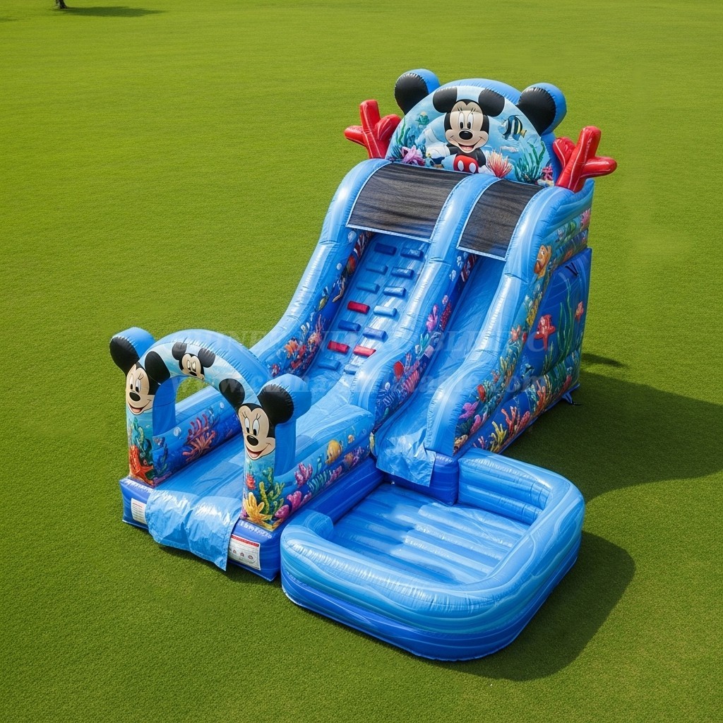 T8-8645 Mickey & Minnie Theme Inflatable Water Slide