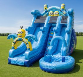 T8-8649 Minions Theme Inflatable Water Slide