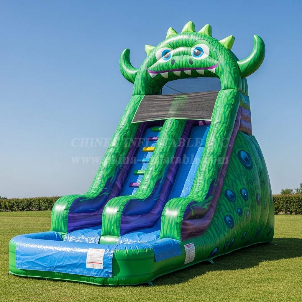 T8-8493 Monster Theme Inflatable Water Slide