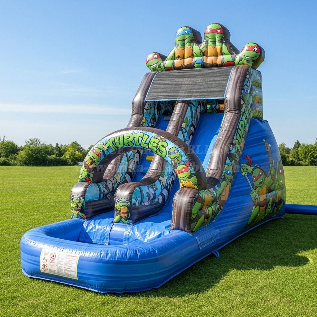 T8-8498 Ninja Turtles Theme Inflatable Water Slide