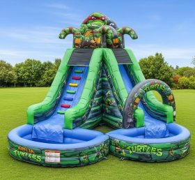 T8-8666 Ninja Turtles Theme Inflatable Water Slide