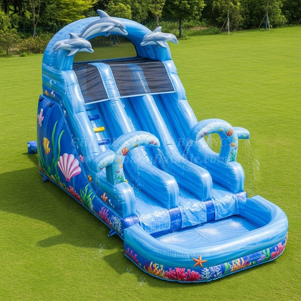 T8-8670 Ocean Theme Inflatable Water Slide