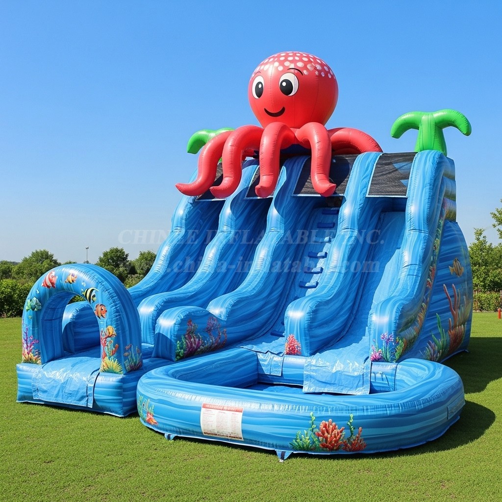T8-8500 Octopus Theme Inflatable Water Slide
