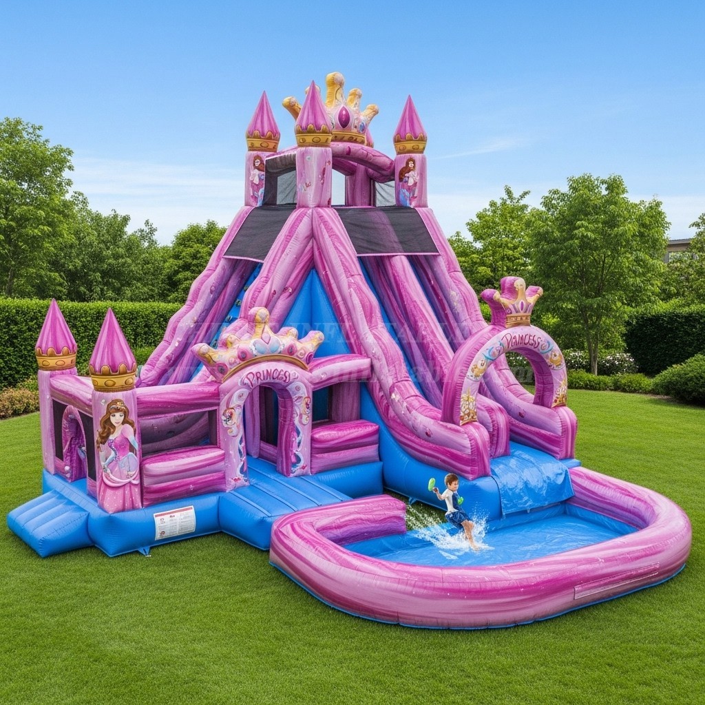 T8-8686 Princess Parties Theme Inflatable Water Slide