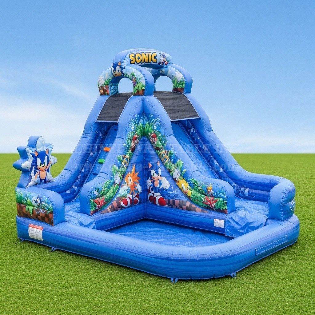 T8-8537 Sonic Theme Inflatable Water Slide