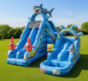 T8-8709 Spongebob Theme Inflatable Water Slide