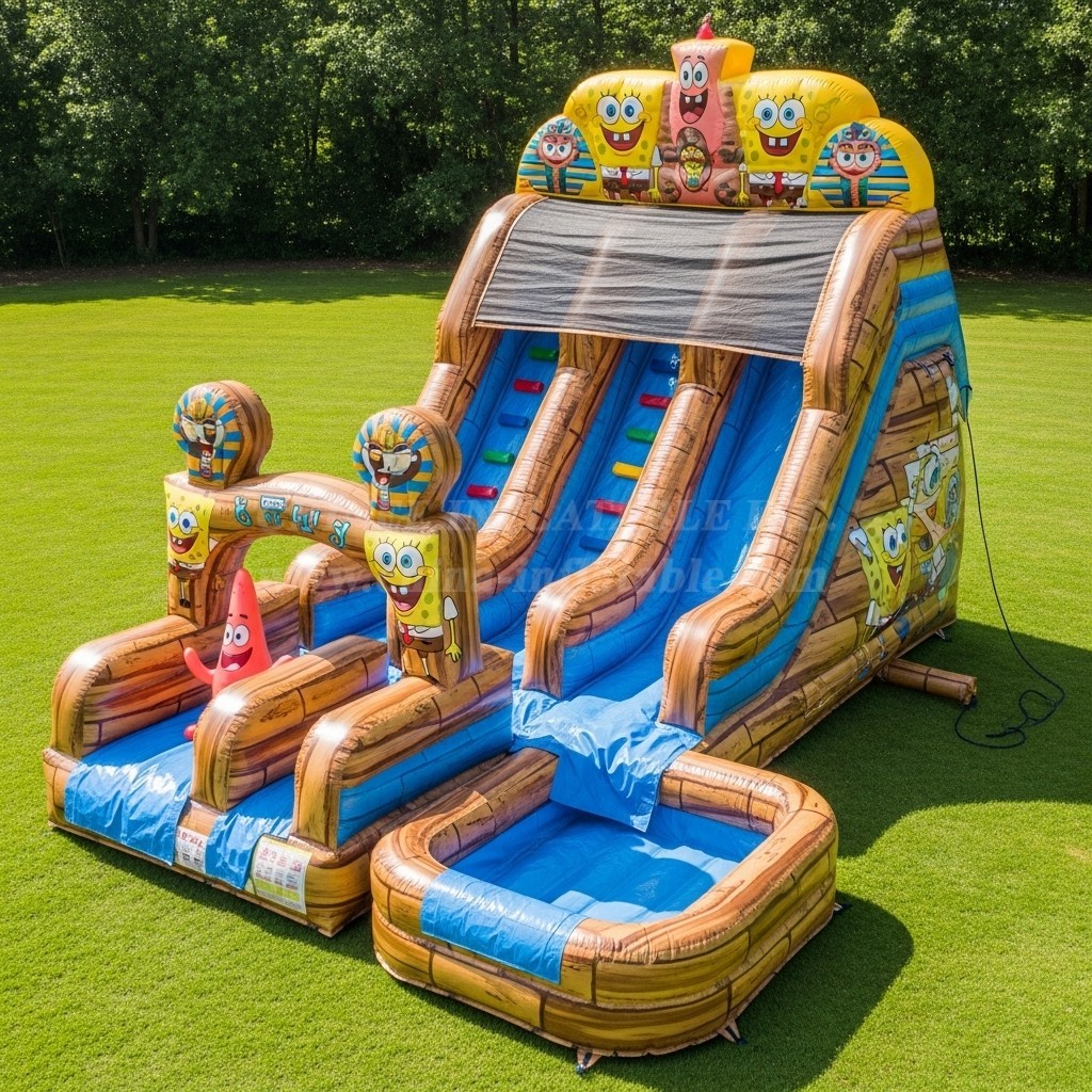 T8-8710 Spongebob Theme Inflatable Water Slide
