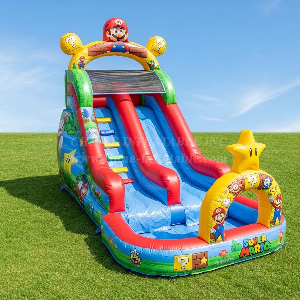 T8-8553 Super Mario Theme Inflatable Water Slide