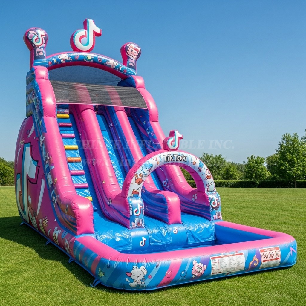 T8-8562 Tiktok Theme Inflatable Water Slide
