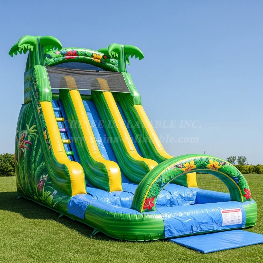 T8-8575 Tropical Theme Inflatable Water Slide