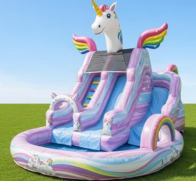 T8-8577 Unicorn Theme Inflatable Water Slide