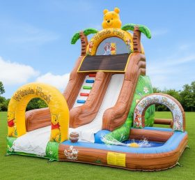 T8-8583 Winnie The Pooh Theme Inflatable Water Slide