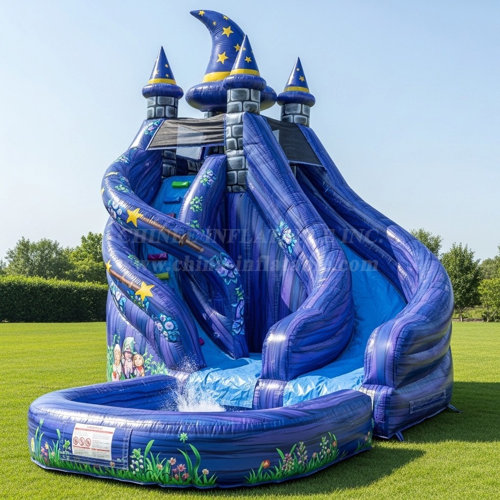 T8-8585 Wizard Theme Inflatable Water Slide