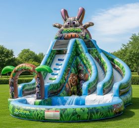 T8-8592 Zootopia Theme Inflatable Water Slide