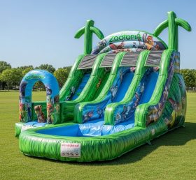 T8-8730 Zootopia Theme Inflatable Water Slide