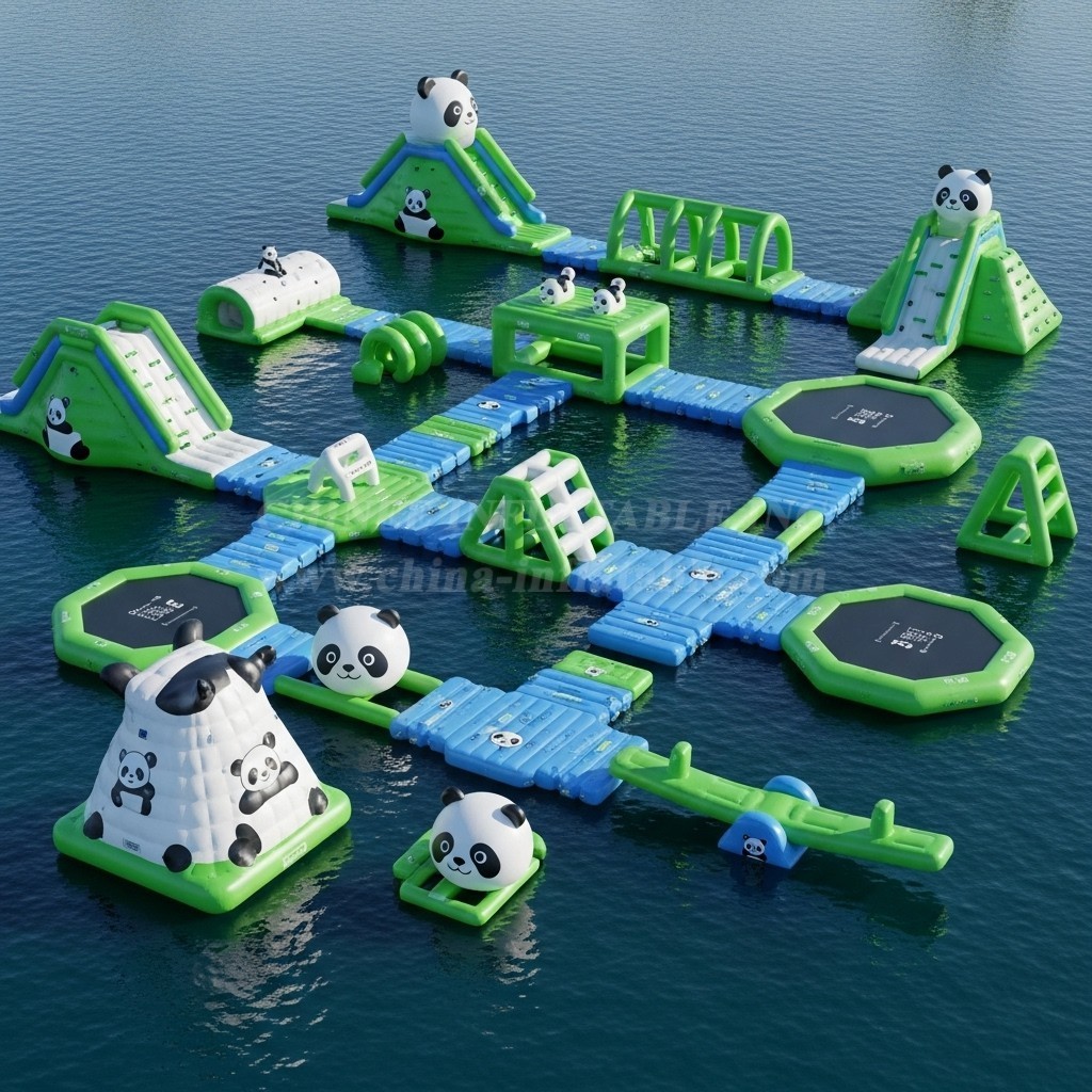 S239 Panda Theme Inflatable Water Park