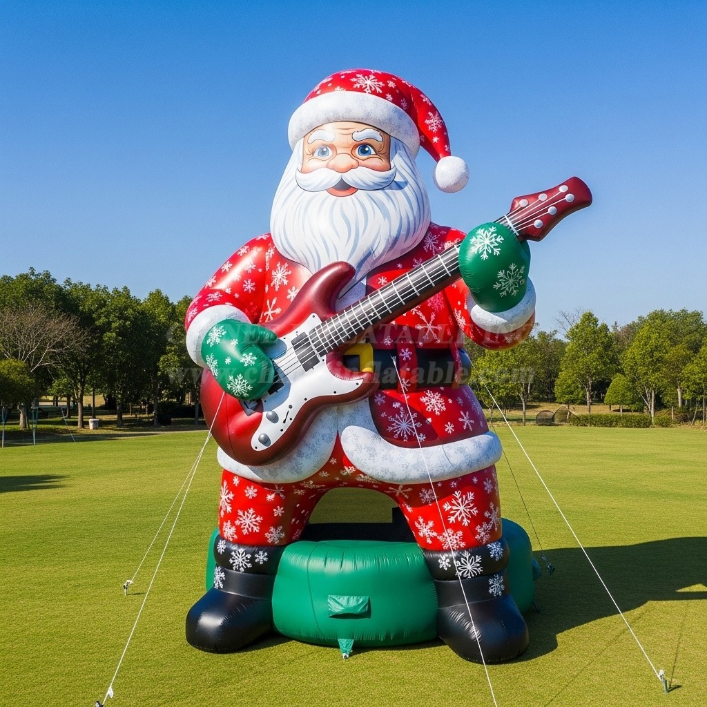 C1-558 Inflatable Santa Claus holding an electric guitar
