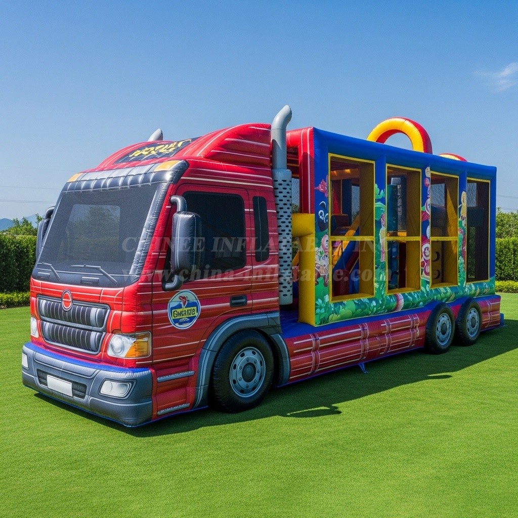 T6-6323 Monster Trucks Theme Inflatable Playground