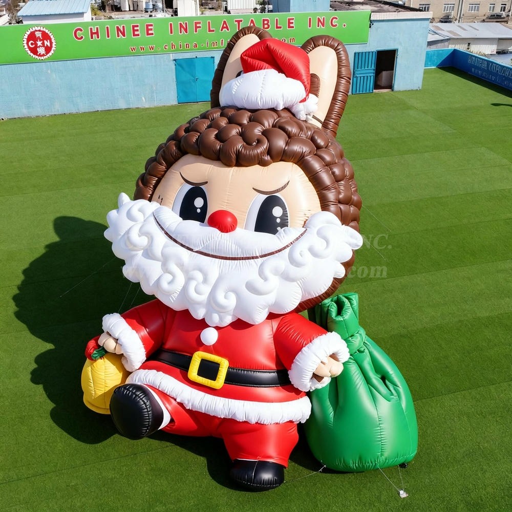 Cartoon3-212 Pop Mart Labubu Santa Claus Christmas Inflatable Cartoons