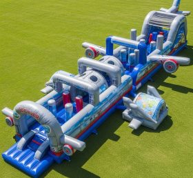 T7-3694 Airplane Theme Inflatable Obstacle Course