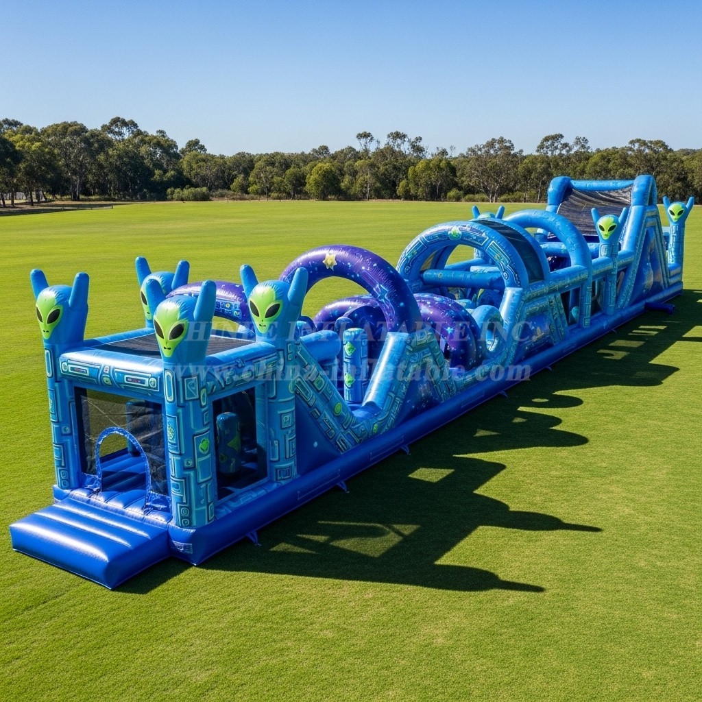 T7-3697 Alien Theme Inflatable Obstacle Course