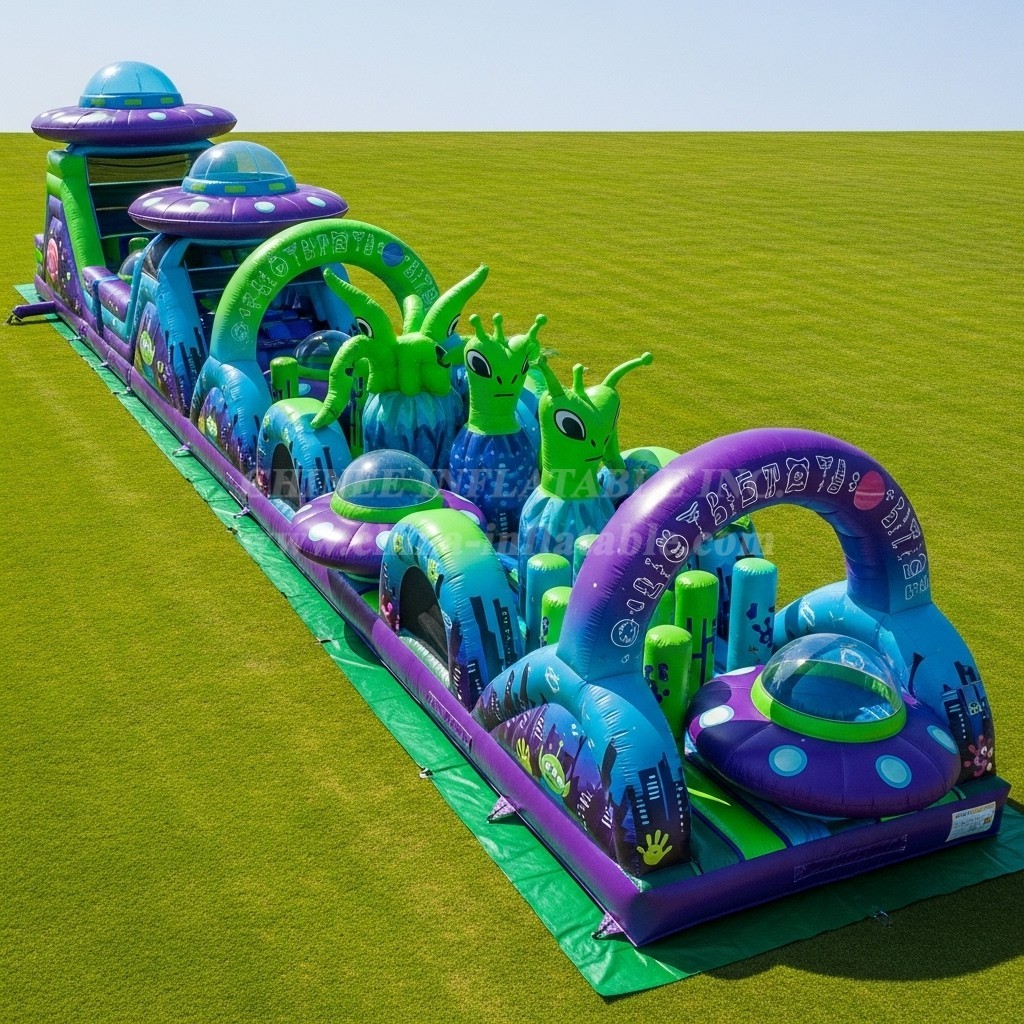 T7-3698 Alien Theme Inflatable Obstacle Course