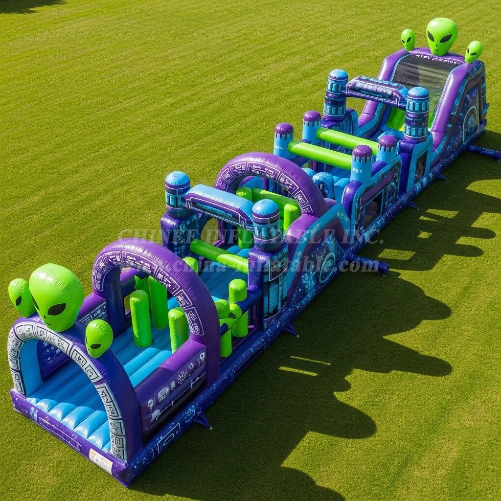 T7-3699 Alien Theme Inflatable Obstacle Course