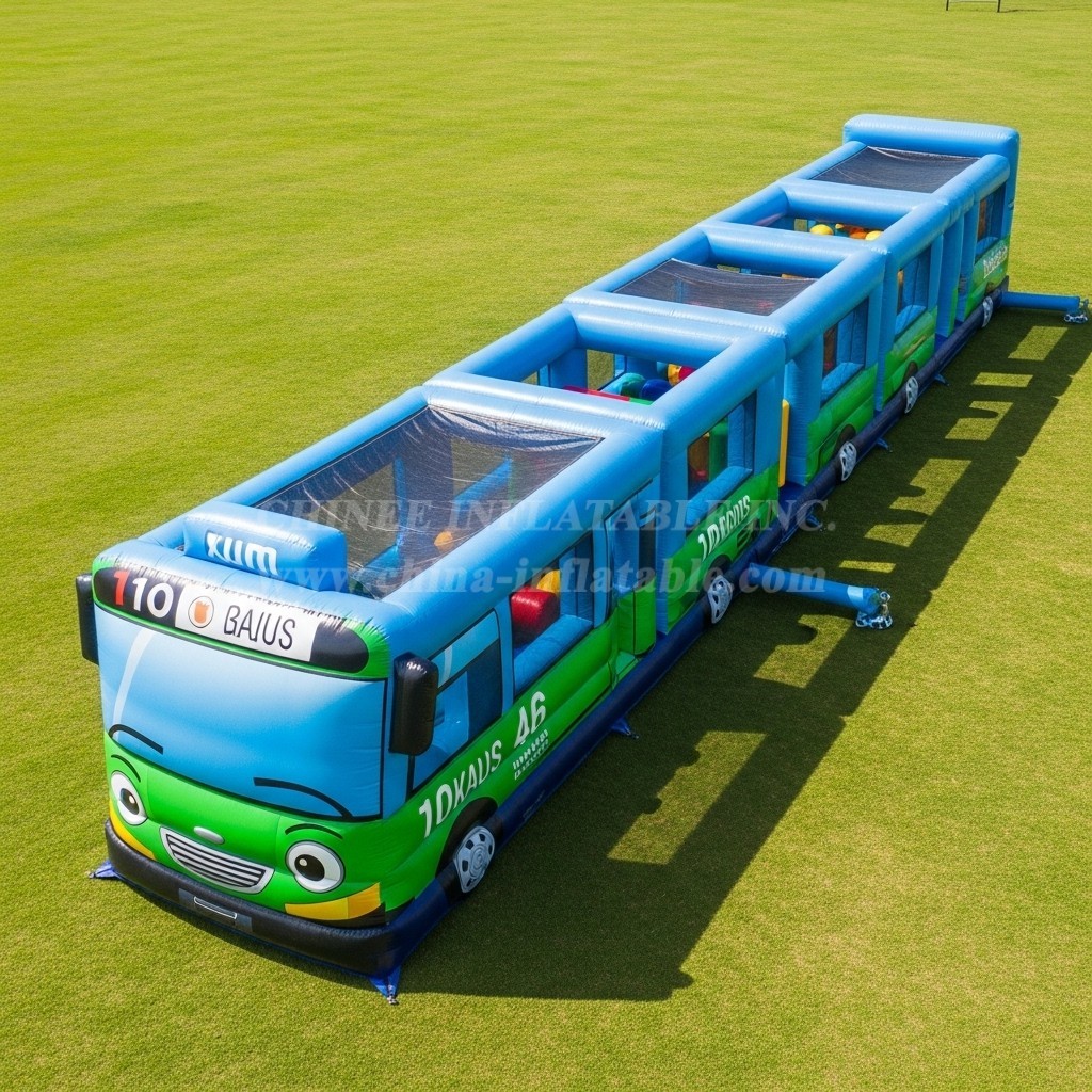 T7-3721 Bus Theme Inflatable Obstacle Course