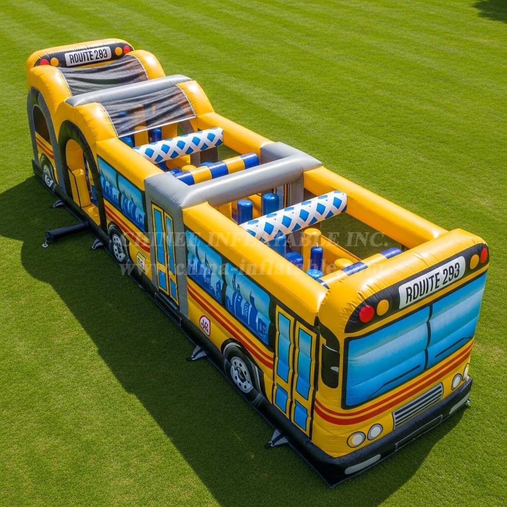 T7-3723 Bus Theme Inflatable Obstacle Course