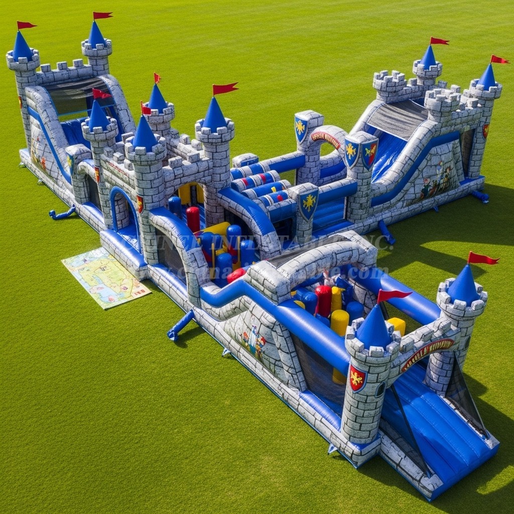 T7-3734 Castle Kingdom Theme Inflatable Obstacle Course