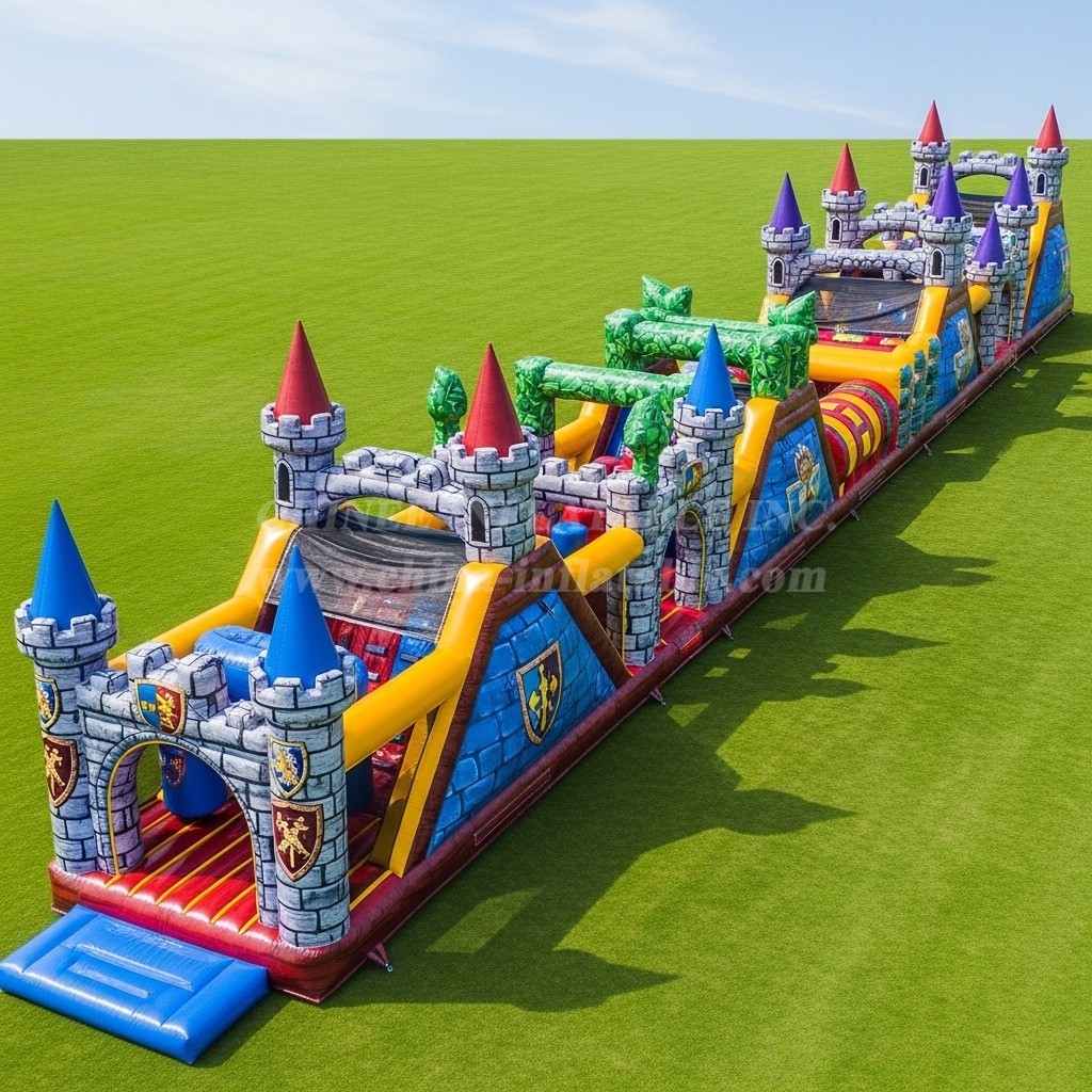 T7-3735 Castle Kingdom Theme Inflatable Obstacle Course