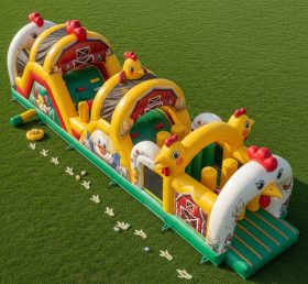 T7-3738 Chicken Theme Inflatable Obstacle Course