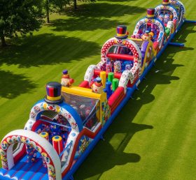 T7-3752 Clown Theme Inflatable Obstacle Course
