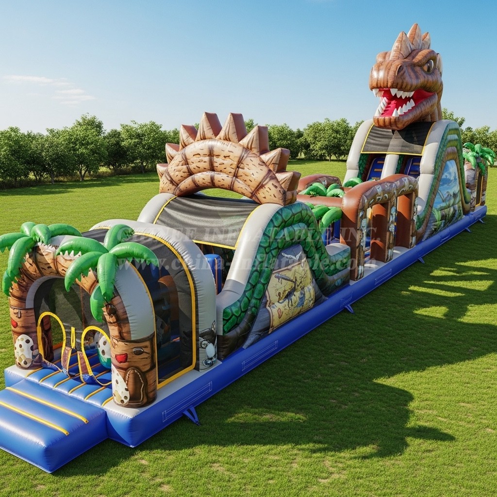 T7-3767 Dinosaur Theme Inflatable Obstacle Course