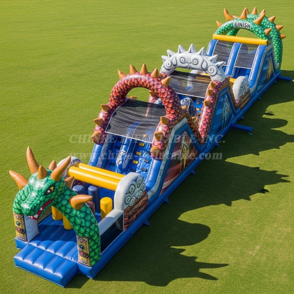 T7-3778 Dragon Theme Inflatable Obstacle Course