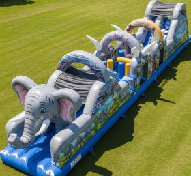 T7-3799 Elephant Theme Inflatable Obstacle Course