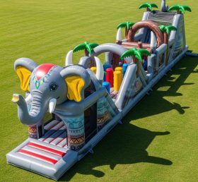 T7-3802 Elephant Theme Inflatable Obstacle Course