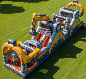 T7-3803 Excavator Theme Inflatable Obstacle Course