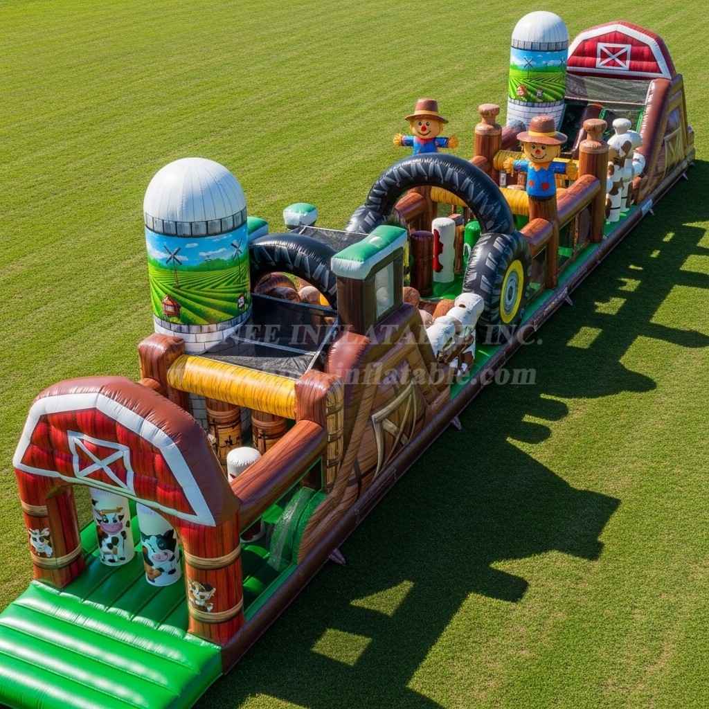 T7-3813 Farm Theme Inflatable Obstacle Course