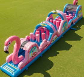 T7-3823 Flamingo Theme Inflatable Obstacle Course
