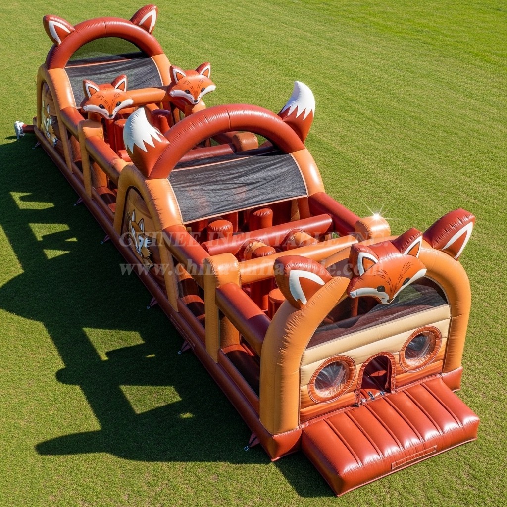 T7-3831 Fox Theme Inflatable Obstacle Course