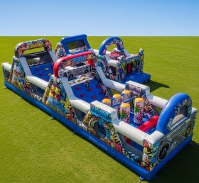 T7-3842 Graffiti Theme Inflatable Obstacle Course