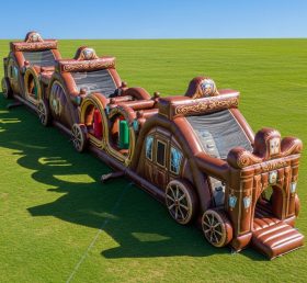 T7-3863 Horse Carriage Theme Inflatable Obstacle Course